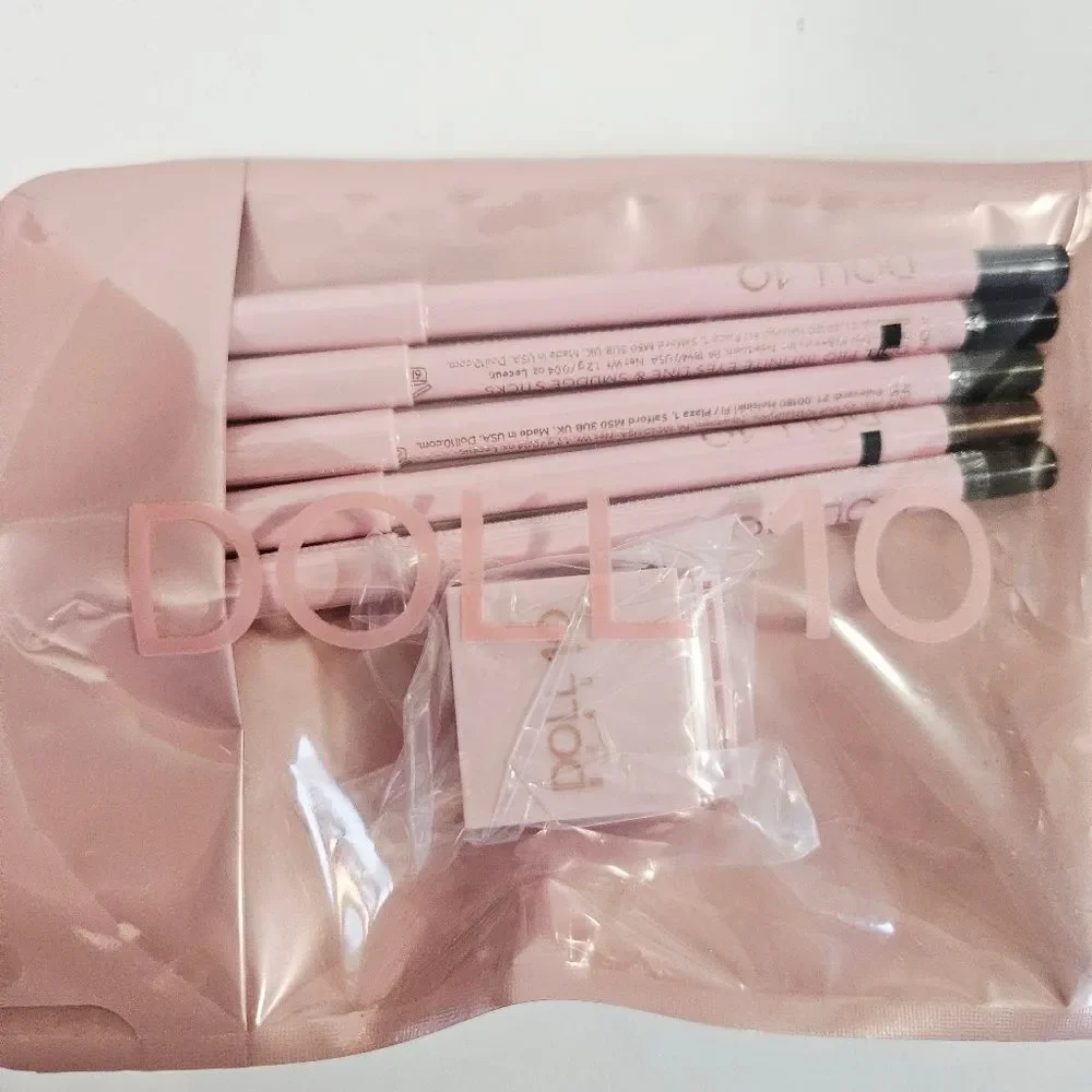 NWT Doll 10 Pro 5-piece Infinite Eyeliner Line Smudge Sticks Set & Sharpener